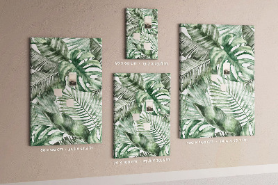 Tablero de corcho Hojas tropicales en tonos verdes