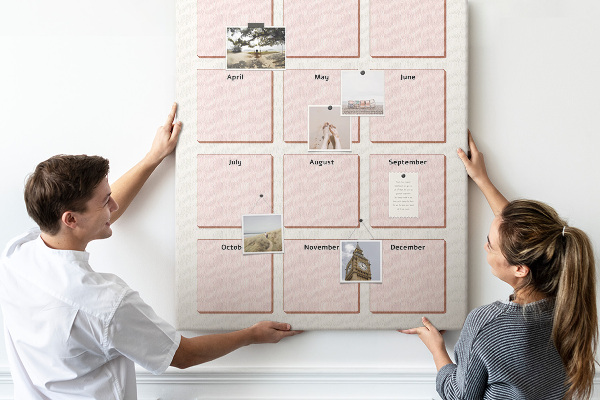 Decoración pizarra de corcho Calendario de cumpleaños con espacio para notas