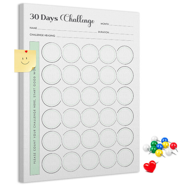 Tablón de corcho Planificador de reto de 30 días