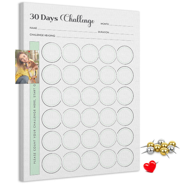 Tablón de corcho Planificador de reto de 30 días