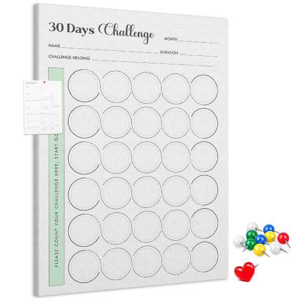 Tablón de corcho Planificador de reto de 30 días