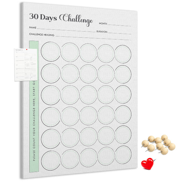 Tablón de corcho Planificador de reto de 30 días