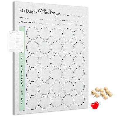 Tablón de corcho Planificador de reto de 30 días