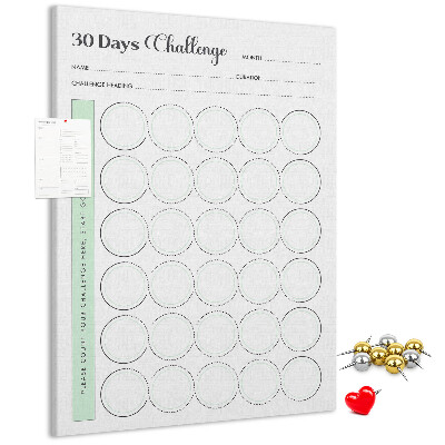 Tablón de corcho Planificador de reto de 30 días