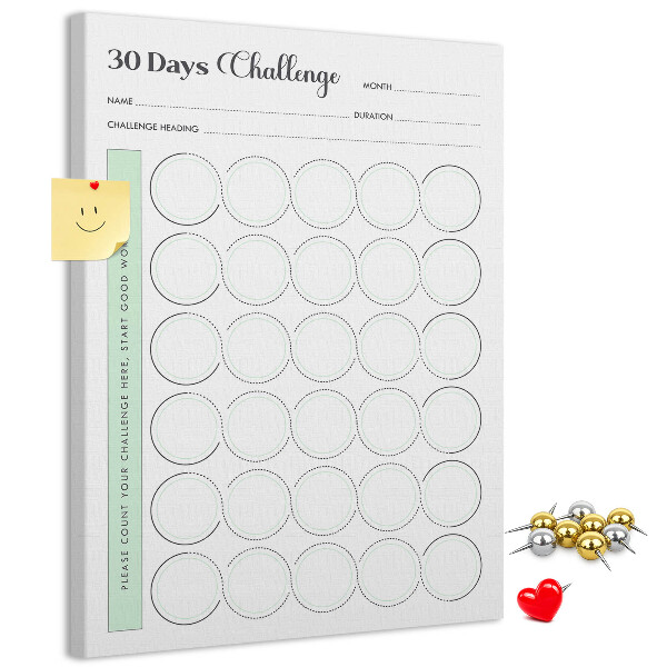 Tablón de corcho Planificador de reto de 30 días