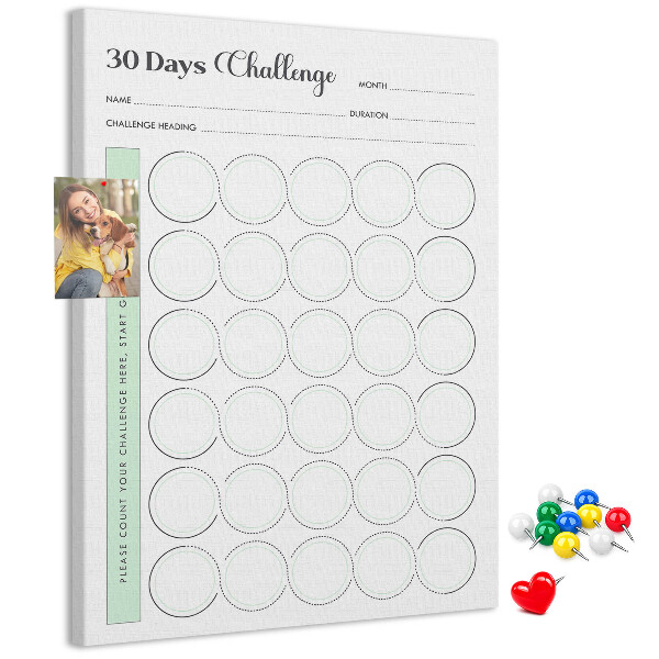 Tablón de corcho Planificador de reto de 30 días