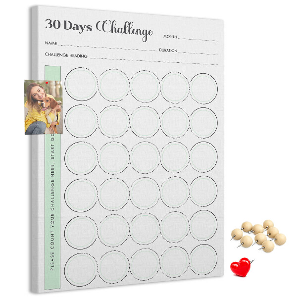 Tablón de corcho Planificador de reto de 30 días