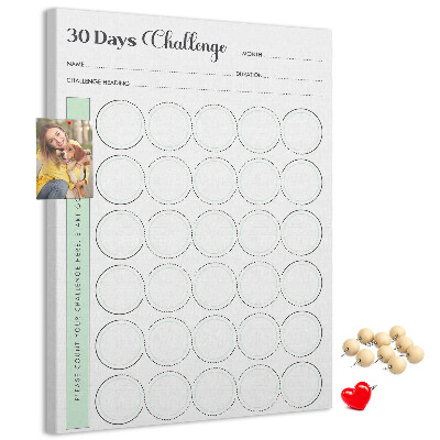Tablón de corcho Planificador de reto de 30 días