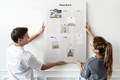 Tablero de corcho para pared Tablero de visión con secciones en blanco