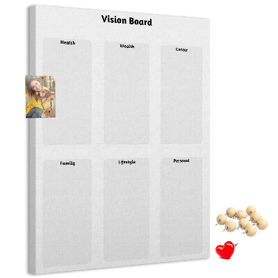Tablero de corcho para pared Tablero de visión con secciones en blanco