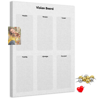 Tablero de corcho para pared Tablero de visión con secciones en blanco