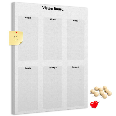 Tablero de corcho para pared Tablero de visión con secciones en blanco