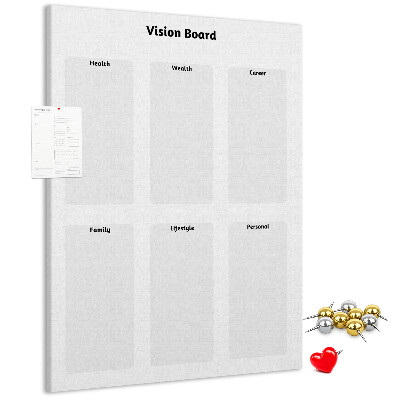 Tablero de corcho para pared Tablero de visión con secciones en blanco