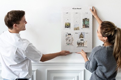 Tablero de corcho para pared Tablero de visión con secciones en blanco