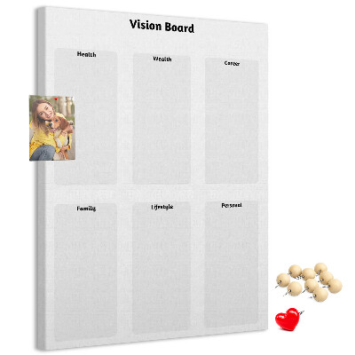 Tablero de corcho para pared Tablero de visión con secciones en blanco