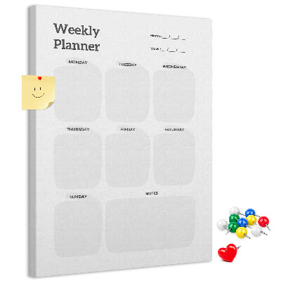 Tablón de corcho Planificador semanal con campos vacíos