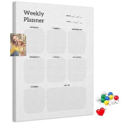 Tablón de corcho Planificador semanal con campos vacíos