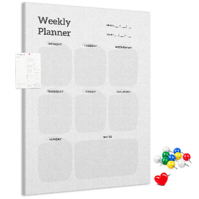 Tablón de corcho Planificador semanal con campos vacíos