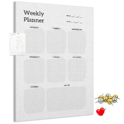 Tablón de corcho Planificador semanal con campos vacíos