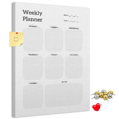 Tablón de corcho Planificador semanal con campos vacíos