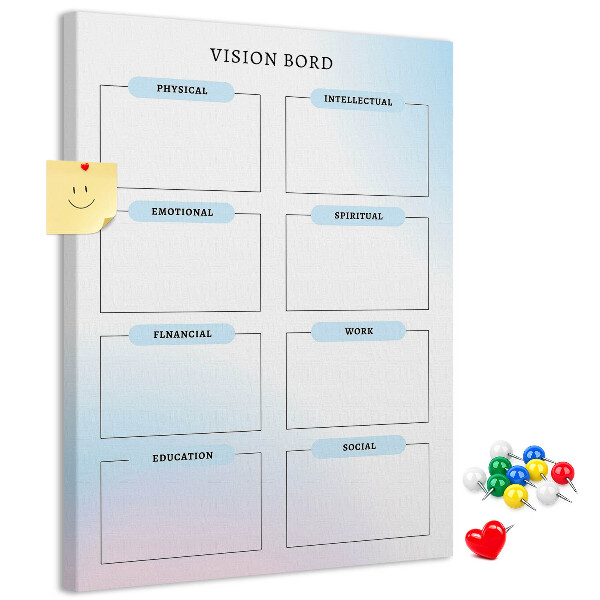 Tablero de corcho Tablero de visión con categorías de desarrollo personal