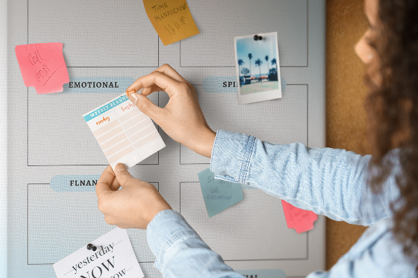 Tablero de corcho Tablero de visión con categorías de desarrollo personal