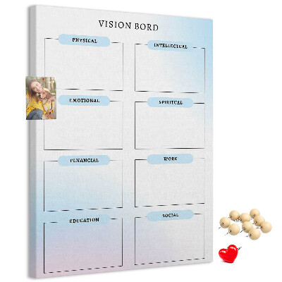 Tablero de corcho Tablero de visión con categorías de desarrollo personal
