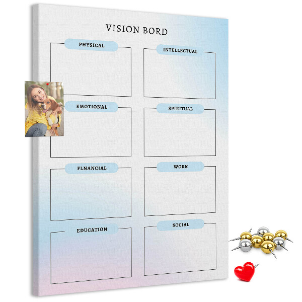 Tablero de corcho Tablero de visión con categorías de desarrollo personal