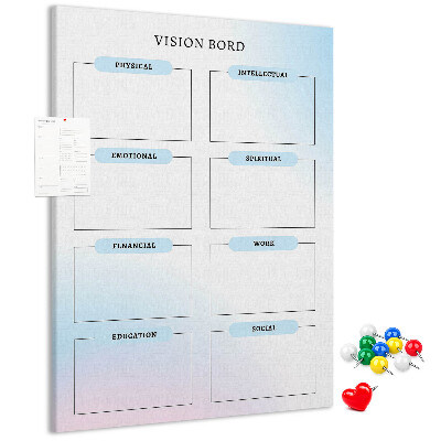 Tablero de corcho Tablero de visión con categorías de desarrollo personal