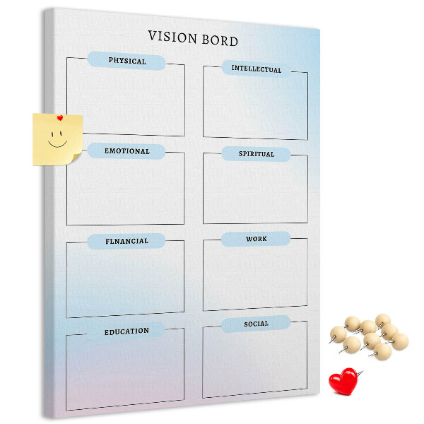 Tablero de corcho Tablero de visión con categorías de desarrollo personal