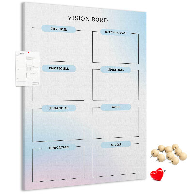 Tablero de corcho Tablero de visión con categorías de desarrollo personal