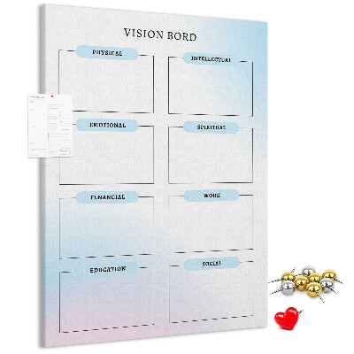 Tablero de corcho Tablero de visión con categorías de desarrollo personal