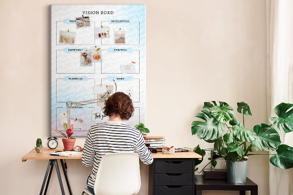 Tablero de corcho Tablero de visión con categorías de desarrollo personal