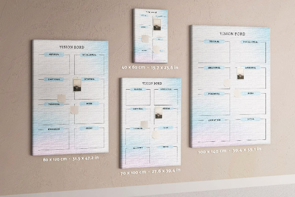Tablero de corcho Tablero de visión con categorías de desarrollo personal