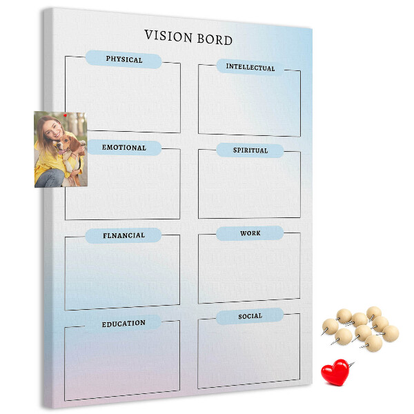 Tablero de corcho Tablero de visión con categorías de desarrollo personal