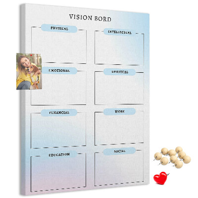Tablero de corcho Tablero de visión con categorías de desarrollo personal