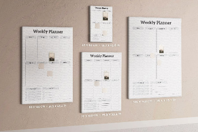 Decoración pizarra de corcho Planificador semanal con espacio para notas.