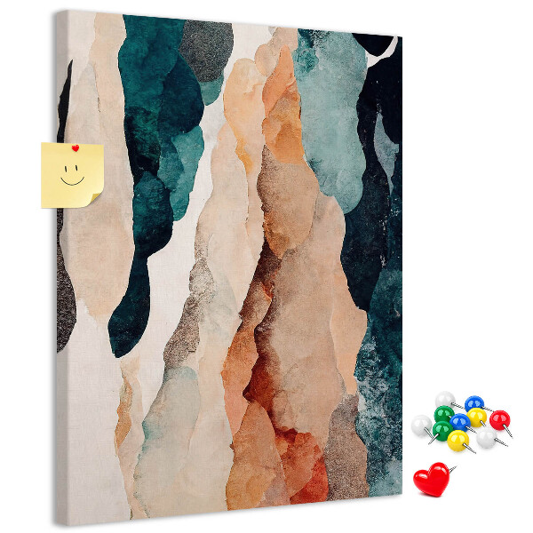 Tablero de corcho para pared Ondas abstractas de color en tonos suaves