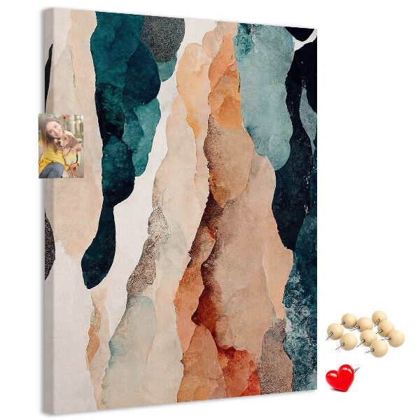Tablero de corcho para pared Ondas abstractas de color en tonos suaves