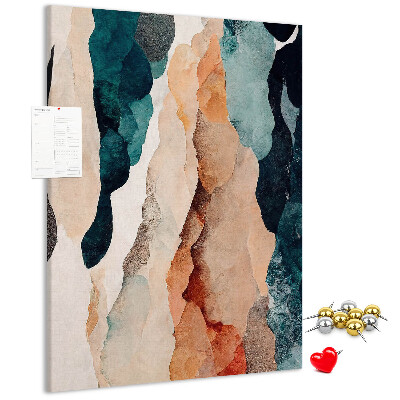 Tablero de corcho para pared Ondas abstractas de color en tonos suaves