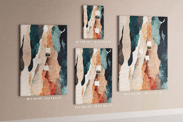 Tablero de corcho para pared Ondas abstractas de color en tonos suaves