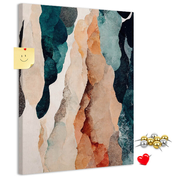 Tablero de corcho para pared Ondas abstractas de color en tonos suaves
