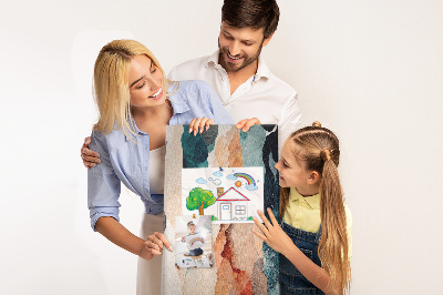 Tablero de corcho para pared Ondas abstractas de color en tonos suaves