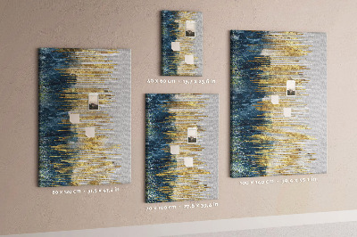Decoración pizarra de corcho Líneas doradas contra el mar azul