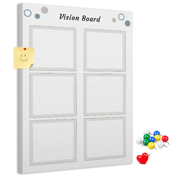 Tablón de corcho Tablero de visión con marcos vacíos