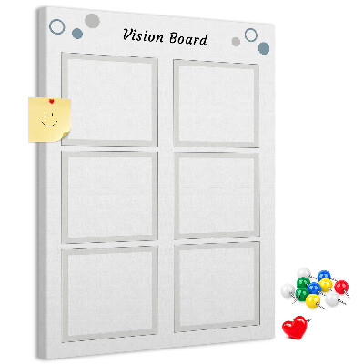 Tablón de corcho Tablero de visión con marcos vacíos
