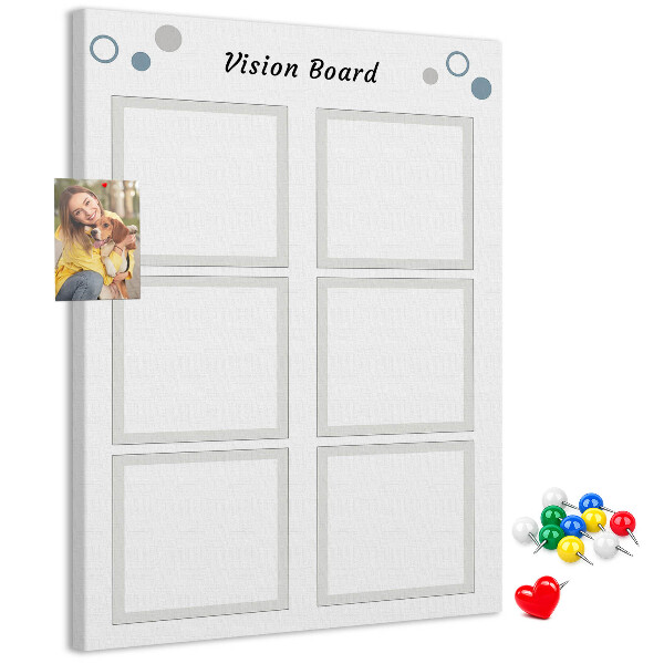 Tablón de corcho Tablero de visión con marcos vacíos