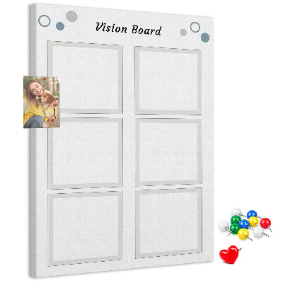 Tablón de corcho Tablero de visión con marcos vacíos