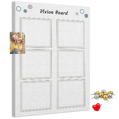 Tablón de corcho Tablero de visión con marcos vacíos