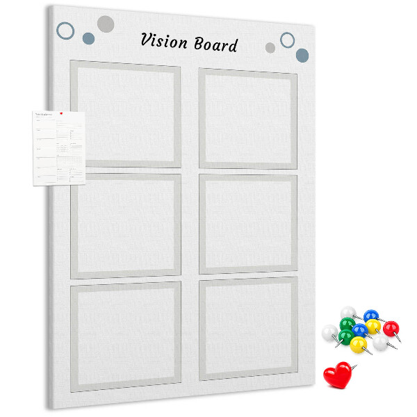 Tablón de corcho Tablero de visión con marcos vacíos